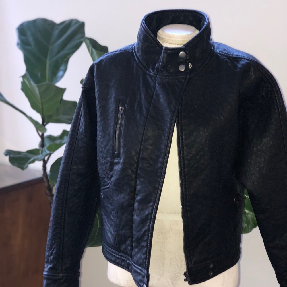 Silence + Noise Etienne Pebbled Faux Leather Coat